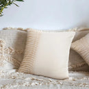 GobekUsa Beige Boho Style Cushion Cover 45x45/30x50cm - Handmade Square Pillow Case