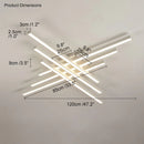 GobekUsa Black Chandelier LED Ceiling Lamp for Master Bedroom Living Room Energy Saving Light