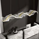 GobekUsa Acrylic Ribbon LED Pendant Chandelier - Designer Dining Room Hanging Lamp
