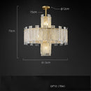 GobekUsa Art Deco Golden Copper Glass Chandelier LED Lighting Fixture