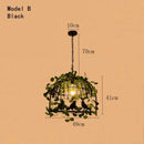 GobekUsa Green Leaf Bird Cage Chandelier for Dining Table and Garden Decor