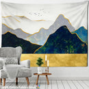 Abstract Mountains Oil Painting Tapestry Wall Hanging for Boho Witchcraft Aesthetics Room Decor by GobekUsa