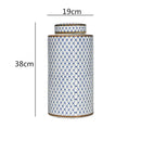 GobekUsa Chinese Retro Ceramics Golden Vase with Cover for Home Décor and Organization