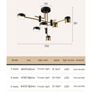 GobekUsa Black Branch LED Chandelier: Modern Nordic Design for Living Room, Bedroom, Dining Room