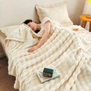 GobekUsa Bubble Velvet Blanket: Soft Cozy Flannel Sofa Cover, Single/Double, Office Nap & Air Conditioning