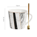 GobekUsa Gilded Marble Texture Ceramic Cup & Saucer Set for Dining Table Tea & Coffee