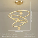 GobekUsa Crystal LED Chandelier: Modern Living Room Pendant Lights, Glass Globe Hanging Lamp
