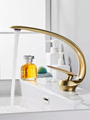 GobekUsa Brushed Gold Basin Faucet - Single Handle Bathroom Sink Faucet