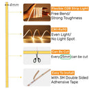 GobekUsa 4mm COB LED Strip Lights - Ultra Slim & Colorful - 480Led/M Linear Tape Lighting