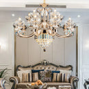 GobekUsa Crystal Candle Chandelier: Modern European Living Room Lighting