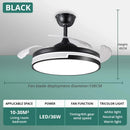 GobekUsa Copper Ceiling Fan with Energy-saving Lighting, Modern Style, 6-speed Variab