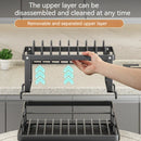 GobekUsa Kitchen Dish Drying Rack with Drainboard Organizer for Dinnerware and Utensils