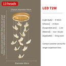 GobekUsa Gold LED Butterfly Pendant Lights for Home Staircase, Living Room, Bedroom Chandeliers