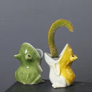 GobekUsa Cute Frog Succulent Flower Pot Ceramic Garden Plant Pot Frog Shape Pot