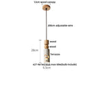 GobekUsa LED Terrazzo Pendant Lamp White Stone Wood Hanging Light