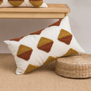 GobekUsa Geometric Embroidery Boho Loop Tufte Cotton Canvas Cushion Cover 45x45/30x50cm