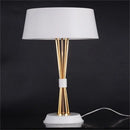 GobekUsa Gold Luxury LED Table Lamp with White Lampshade for Home and Hotel Decoration