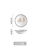 GobekUsa Bone China Rice Noodles Bowl and Dinner Plate Set