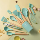 GobekUsa 14-Piece Silicone Kitchen Utensil Set with Storage Box | Heat-Resistant Cooking Tools