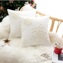 GobekUsa Christmas Snowflake Embroidered Cushion Cover 45x45cm for Home Decor & Noel Party