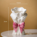 GobekUsa Bowknot Ceramic Vase for Charming Flower Arrangements