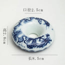 GobekUsa Blue White Porcelain Teacup Tray Set, Chinese Retro Home Decor Accessory