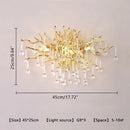 GobekUsa Crystal LED Living Room Chandelier, Modern Luxury Water Drop Pendant Lamp