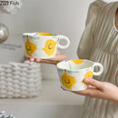 GobekUsa Cartoon Pattern Ceramic Mug Set for Happy Dining and Tea Time