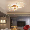 GobekUsa Brushed Golden LED Ceiling Chandelier for Modern Living Room and Bedroom Lighting