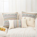 GobekUsa Handmade Tassel Cushion Cover Retro Jacquard Patchwork Fringed Pillow Cover