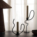 GobekUsa Geometric Black Metal Candlestick Candelabrum - Handcrafted Home Decor & Wedding Centerpiece
