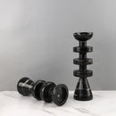 GobekUsa Black Marble Candle Holder, Modern Yellow Stone Candle Holder