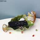 GobekUsa Ceramic Leaf Decor Tray: Elegant Tableware, Fruit Snack Candy Storage Bowl