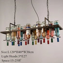 GobekUsa Industrial Metal Wine Bottle Chandelier for Coffee Shop Bar LED Decor