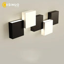 GobekUsa Geometric LED Wall Sconce Black White Light for Living Room Bedroom Hallway