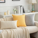 GobekUsa Corduroy Striped Patchwork Throw Pillow Covers Set, Farmhouse Style Yellow Classic Pillowcases