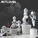 GobekUsa Astronaut Resin Figurines: Modern Space Ornaments for Home Decor and Gift