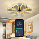 GobekUsa Crystal Luxury Ceiling Fan with LED Lamp Chandelier Smart Home Decor Fixtures