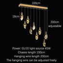 GobekUsa Elegant Diamond Crystal Chandelier LED Light Fixture Gold Home Decor