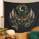GobekUsa Death's Head Tapestry Wall Hanging Moon Flower Trippy Carpet Dorm Room Decor