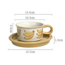 GobekUsa Fruits Pattern Porcelain Coffee Mug Set for Dining Table and Afternoon Tea