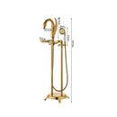 GobekUsa Gold Swan Bathtub Mixer with Handshower Head and 360° Rotation Spout