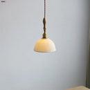 GobekUsa LED Pendant Light Ash Wood White Ceramic Japanese Style Hanging Lamp