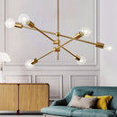 GobekUsa Glass Ball Globe LED Pendant Light Fixture - Nordic Modern Iron Rod Hanging Lamp