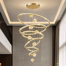 GobekUsa Crystal LED Chandelier: Modern Living Room Pendant Lights, Glass Globe Hanging Lamp