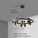 GobekUsa Black Metal Circle LED Pendant Light for Living room, Dining, Kitchen, Bar Decor