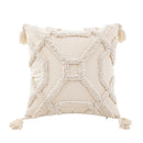 GobekUsa Geometric Tufted Cushion Cover Beige Patchwork Pillow Covers Wabi-sabi Style