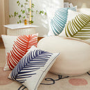 GobekUsa Embroidered Leaf Pillow Cover 45x45cm Blue Green Red Home Decor Sofa Couch