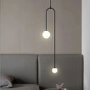 Nordic Glass Globe Pendant Light in Gold or Black