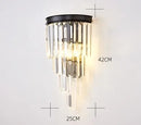 GobekUsa Black Gold Crystal Wall Sconce LED Light for Bedroom Living Room Home Décor